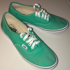 Turquoise vans , women size 8.